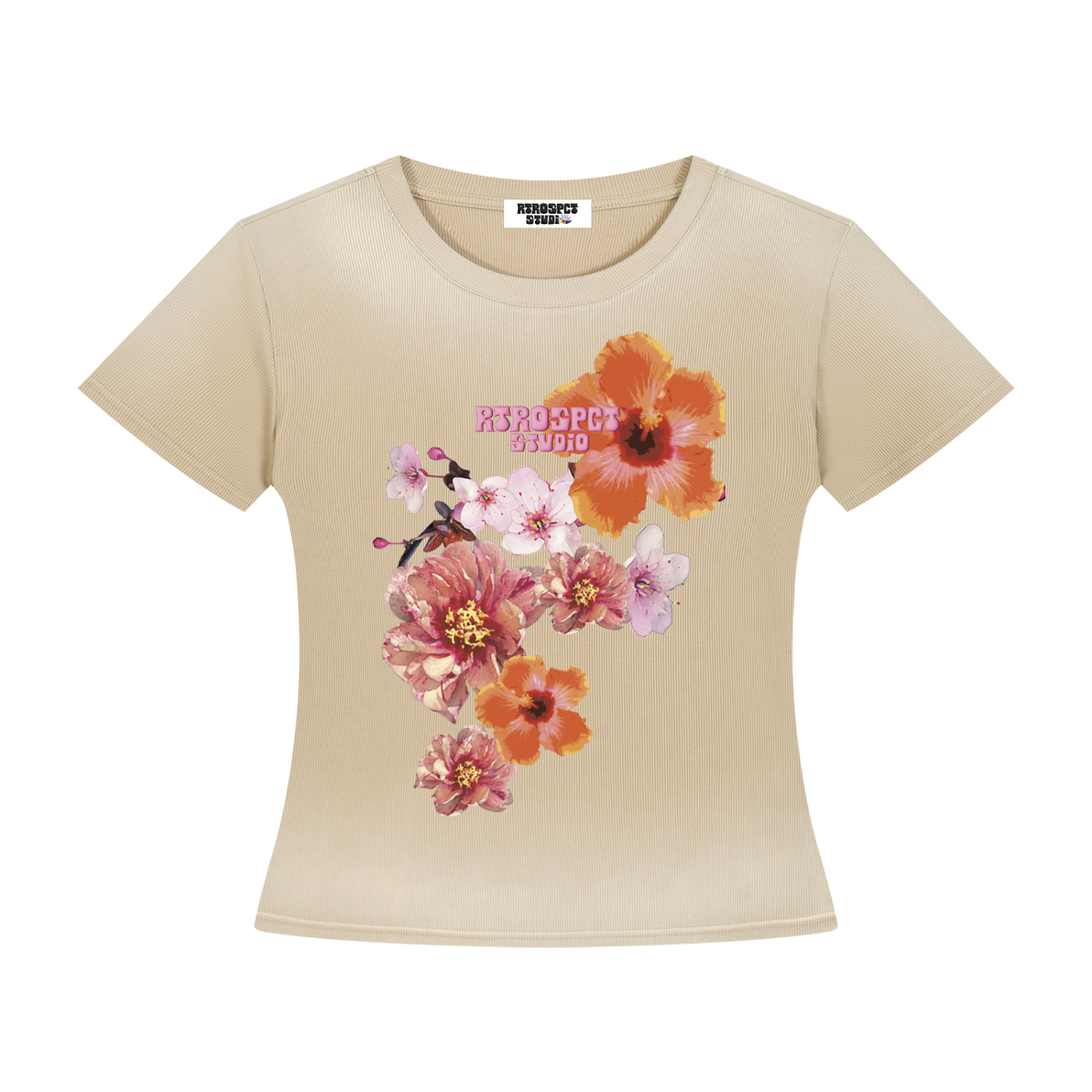 "BOUQUET" Vintage wash ribbed Tee