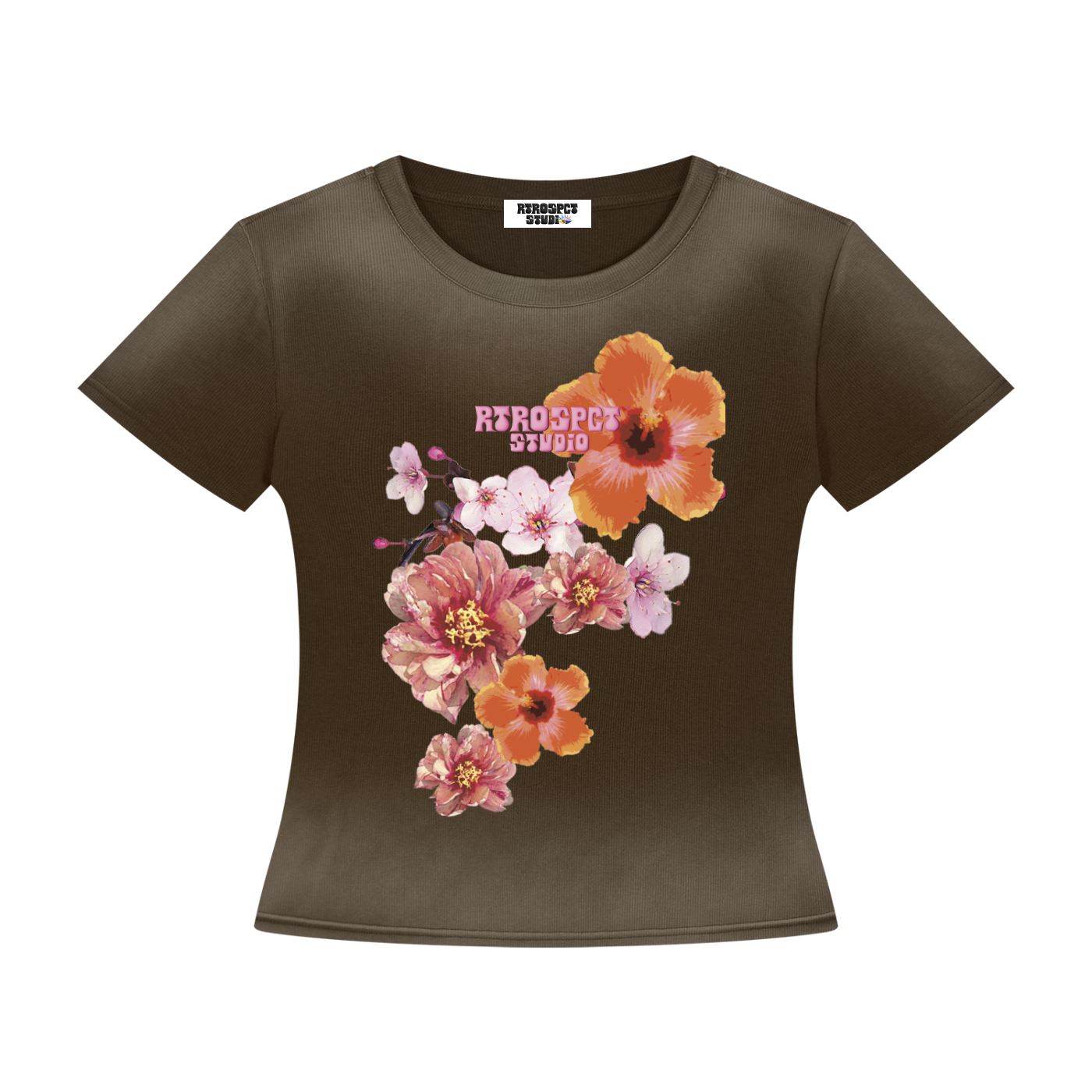 "BOUQUET" Vintage wash ribbed Tee