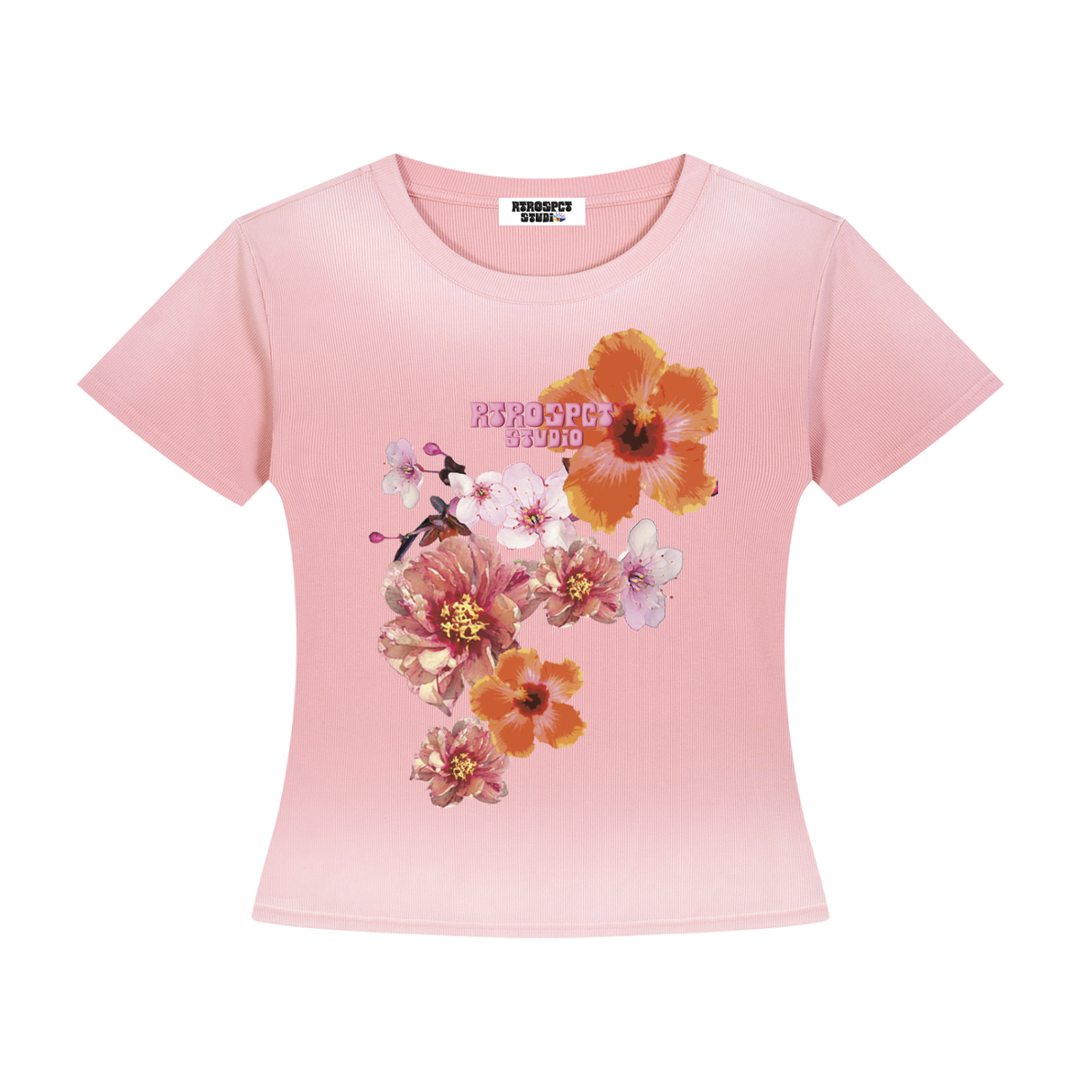 "BOUQUET" Vintage wash ribbed Tee