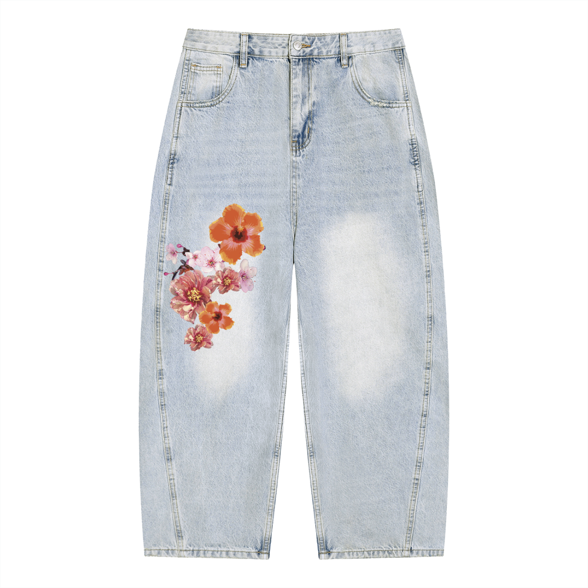 "MEADOW" unisex barrel jeans