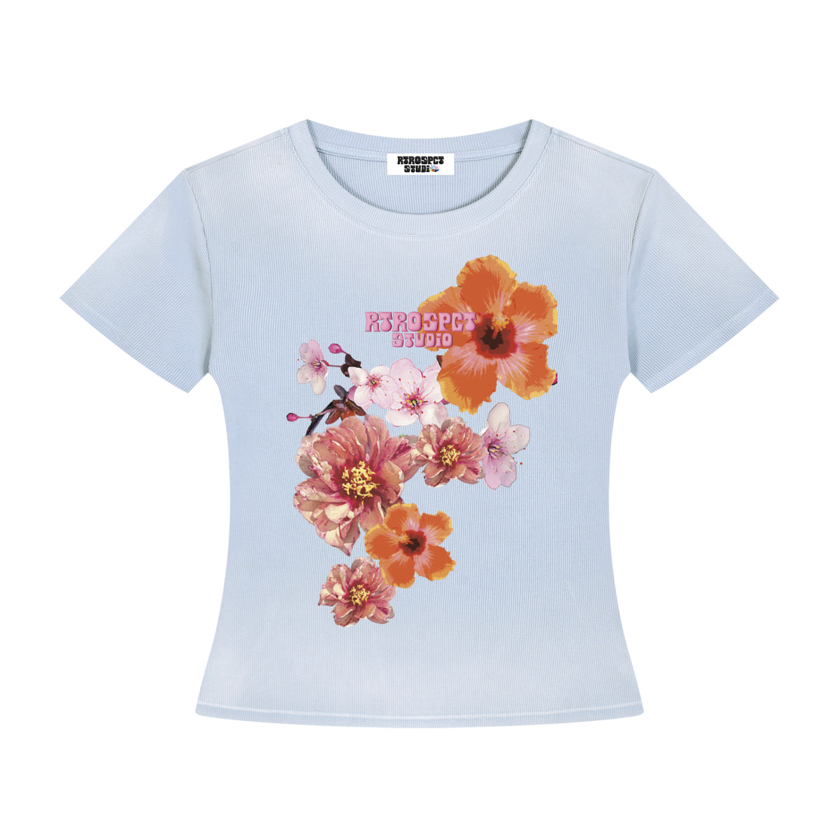 "BOUQUET" Vintage wash ribbed Tee